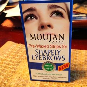 Pre Waxed Strips for Shapely Eyebrows Moujan All Natural & Botanical 2.25"x4"